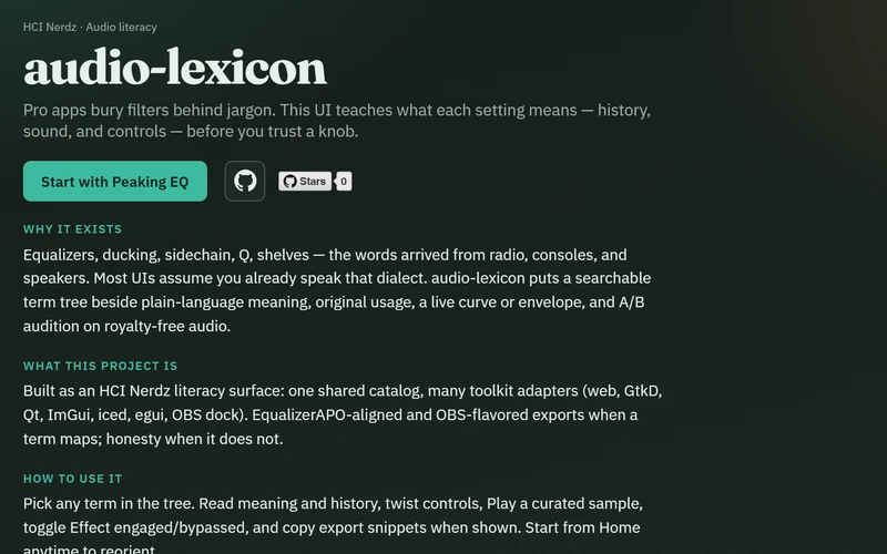 Audio lexicon screenshot
